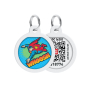 Купить WAUDOG Smart ID Адресник с QR-паспортом "Полёт Супермена"
