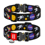 Кипити WAUDOG Nylon «NASA» XXL, Нашийник для собак нейлоновий з QR паспортом,  металева пряжка-фастекс