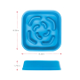 Кипити Slow Maze Feeder Silicone 4 cup Миска квадратна для повільного годування 0,96 л, блакитна