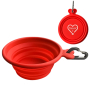 Кипити Collapsible Silicone Pet Bowl Складана миска для собак та котів, червона, 0,375 л