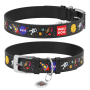 Кипити WAUDOG Design «NASA» Нашийник для собак з QR паспортом, шкіряний, чорний