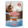 Купить Migliorgatto Sterilized Беззерновые консервы для стерилизованных кошек рыба и креветки кусочки в желе