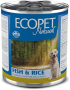Купить Ecopet Natural Dog Fish&Rice Консервированный корм с рыбой и рисом для взрослых собак всех пород