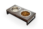 Купить Lunch Bar Brown Wood + Black Миски на подставке