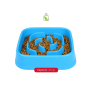 Кипити Slow Maze Feeder Silicone 4 cup Миска квадратна для повільного годування 0,96 л, блакитна