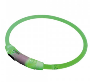 LED Visible Plastic Collar Светодиодный универсальный ошейник для собак, зеленый