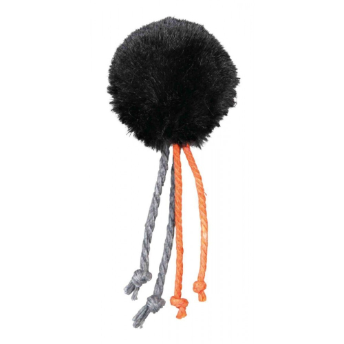 Ball with rattle and ropes Игрушка с пером для кошек