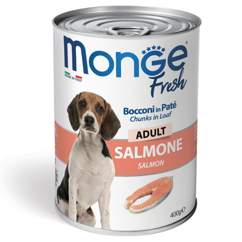 Dog FRESH – консервований корм з лососем для дорослих собак усіх порід (шматочки в паштеті)