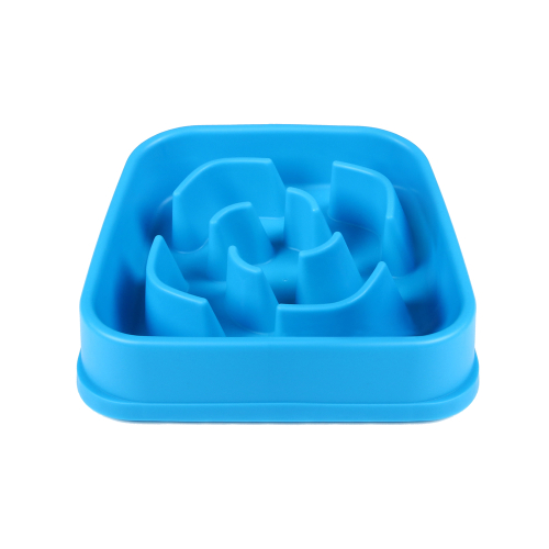 Slow Maze Feeder Silicone 4 cup Миска квадратна для повільного годування 0,96 л, блакитна
