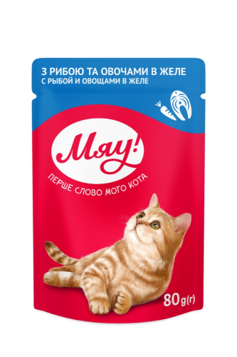 Влажный корм для кошек с рыбой и овощами в желе