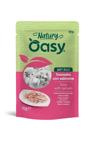 CAT Wet Natury (pouch) Шматочки з тунцем та лососем в желе для дорослих котів