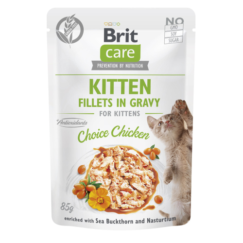 Cat Fillets in Gravy Choice Chicken Вологий корм для кошенят, філе в соусі з куркою