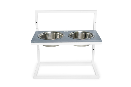Lift Gray Stone + White Миски на подставке с регулируемой высотой