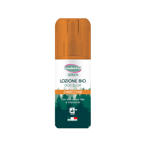 Lozione Green Orecchie лосьон для очистки ушей кошек и собак с маслом чайного дерева и миндаля