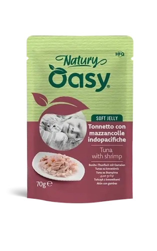 CAT Wet Natury (pouch) Шматочки з тунцем та креветками в желе для дорослих котів