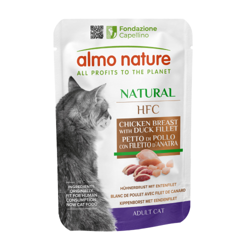 HFC Cat Natural with Chicken Breast and Duck Fillet Влажный корм для кошек с куриной грудкой и утиным филе, пауч