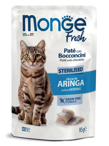 Cat Wet FRESH Sterilised - вологий корм з оселедцем для стерилізованих котів (шматочки в паштеті)