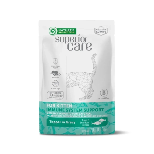 Superior Care Kitten Immune System Support Tuna & Sea Bass Влажный корм для котят для поддержания иммунной системы с тунцом и морским окунем