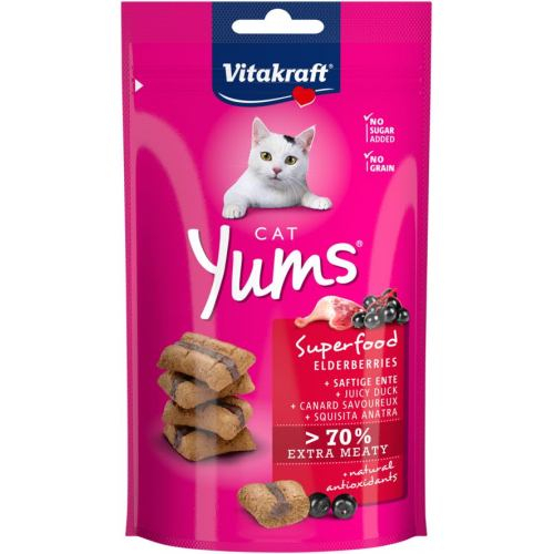 Yums Подушечки для кошек, утка и бузина