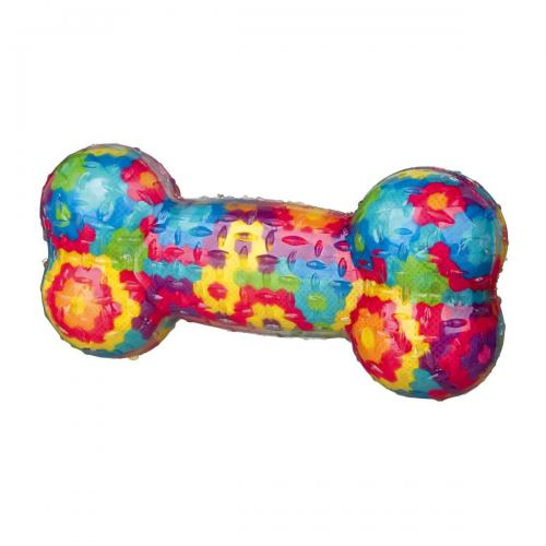 Игрушка для собак, косточка с цветочками