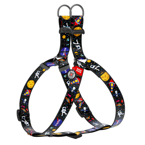 WAUDOG Nylon Шлея "NASA" для собак с QR-паспортом, пластиковый фастекс