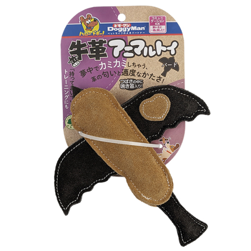 Leather Bird Жевательная игрушка с пискавкой для собак, птичка кожаная