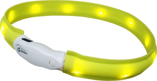 LED Visible Wide Collar Силиконовый ошейник для собак, желтый