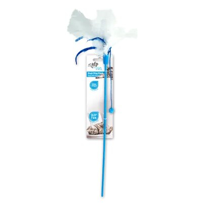 Magic Wing Wand Игрушка для кошек Волшебная палочка с перьями, голубая