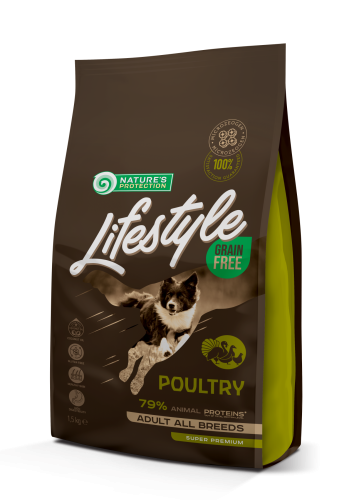 Lifestyle Grain Free Poultry Adult All Breeds Беззерновий повнораціонний сухий корм із м'ясом свійської птиці для дорослих собак усіх порід