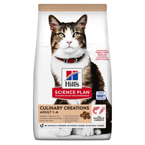 SP Feline Adult Culinary Creations Сухий корм з лососем та морквою для дорослих котів віком від 1 до 6 років