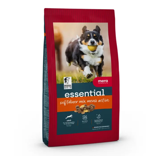 Essential Dog Adult Softdiner Сухой корм для взрослых собак всех пород с повышенной активностью (смешанная крокета)