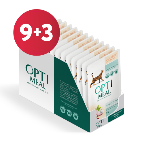 "Набір 9+3" Adult Cats Rabbit white sauce - вологий корм з кроликом у білому соусі для дорослих котів