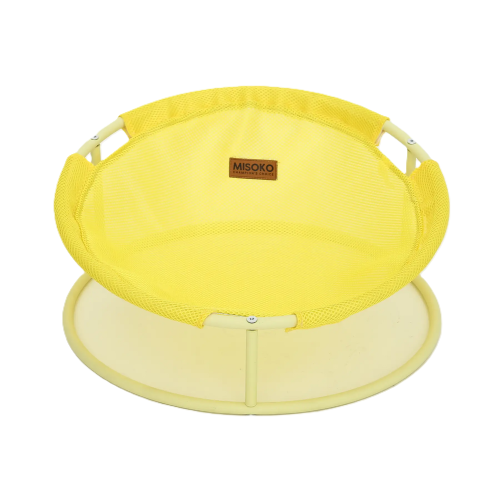 Pet bed round yellow Складной лежак для домашних животных