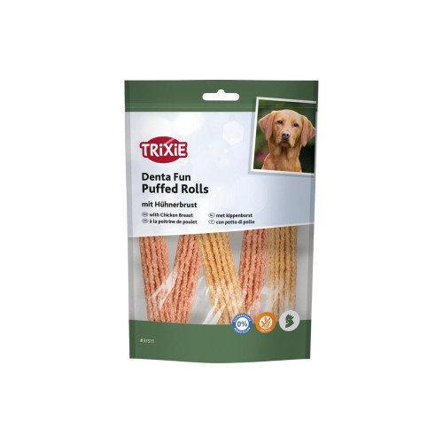 Denta Fun Лакомство для собак, роллы жевательные с курицей, 12,5 см