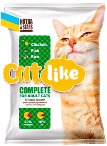 Cat like Complete - Сухой корм для кошек с курицей, рыбой и рисом