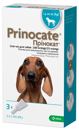 Prinocate Противоразитарные капли для собак весом 4-10 кг
