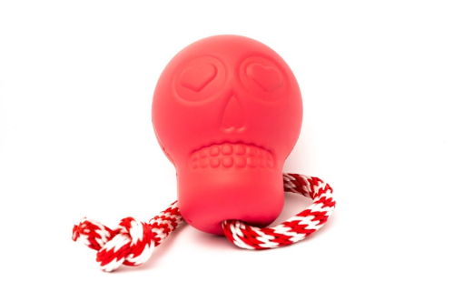 Magnum Skull Reward Toy – Игрушка «Череп на веревке» для собак, розовый
