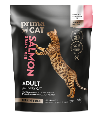 PrimaCat Grain free Salmon adult cats Беззерновий сухой корм с лососем для кошек