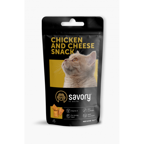 Chicken and Cheese Snack Хрустящие лакомства для привередливых кошек, с курицей и сыром