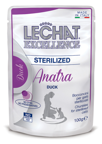 LCE Cat Sterilised - влажный корм для стерилизованных кошек, утка