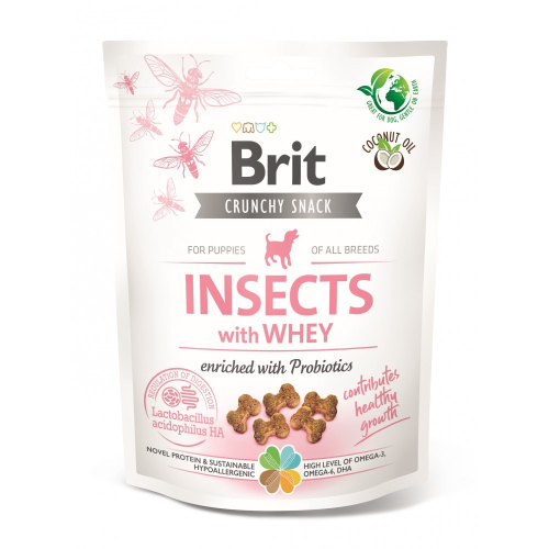 Dog Crunchy Cracker Puppy Insects with Whey Лакомство для щенков с насекомыми, сывороткой и пробиотиками