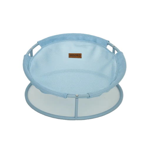 Pet bed round light blue Складной лежак для домашних животных