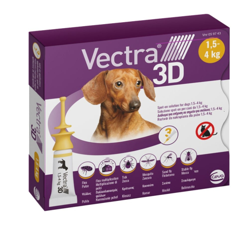 Vectra 3D для собак весом от 1,5 до 4 кг