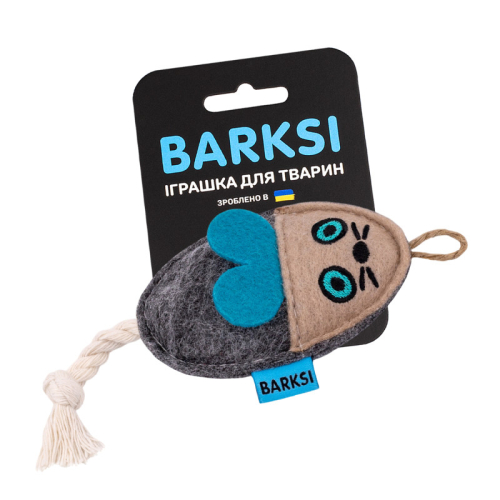 Игрушка для кошек, серая мышка с канатом