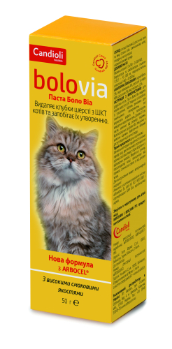 Bolo Via – пищевая добавка для вывода шерсти у кошек, паста