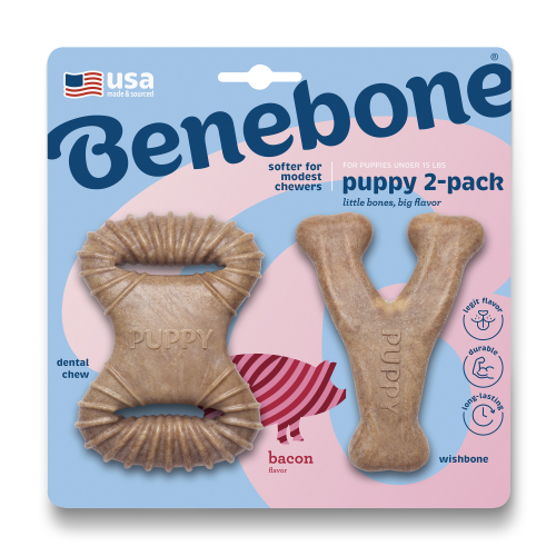 Dental Chew/Wishbone Bacon 2-Pack Tiny Puppy Набір із двох жувальних іграшок для цуценят