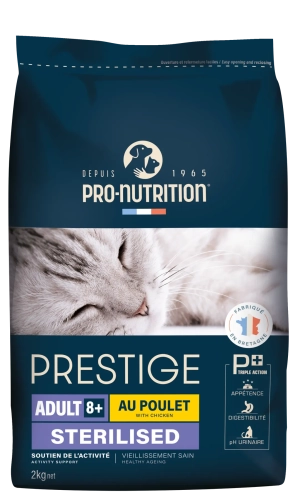 PRESTIGE CAT 8+ STERILIZED Повнораціонний сухий корм для дорослих стерилізованих кішок, кастрованих котів старше 8 років