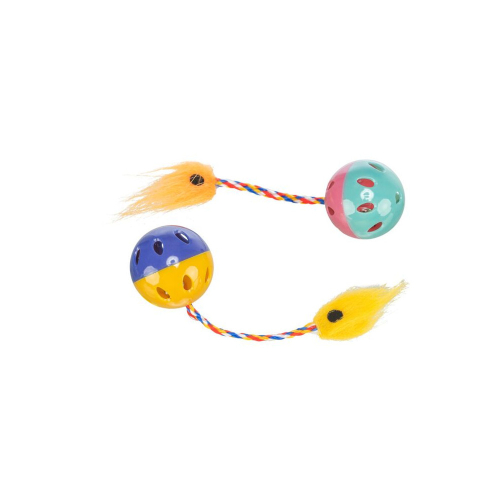 Ball with rattle and tail - игрушка для кошек