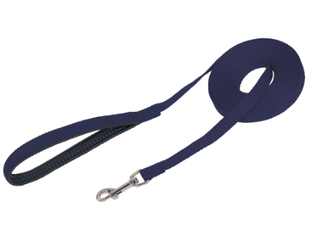 Flat Leash Поводок для собак с классическим карабином и ручкой на подкладке, синий