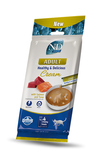 N&D Ocean Adult Cat Cream Tuna&Salmon Кремові ласощі з тунцем і лососем для кішок